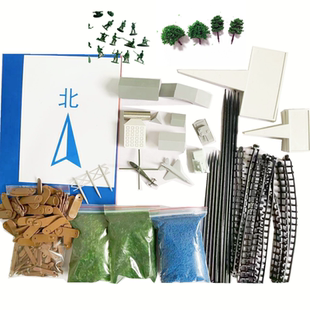 2023型战术沙盘地物模型套装标准厂房双层防三角锥竹签地名签经纬线导弹坦克飞机模型