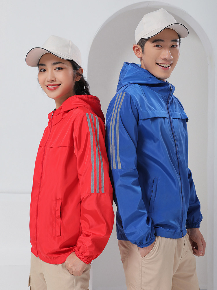 AUTUMN AND WINTER REFLECTIVE STRIP WINDBREAKER ZIPPER JACKET CUSTOM OVERALLS WINDPROOF AND WATERPROOF JACKET OVERALLS UNIFORMS PRINTED LOGO