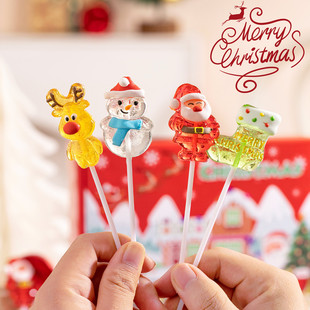 圣诞节糖果卡通圣诞老人雪人造型棒棒糖高颜值儿童零食平安夜礼物