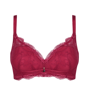 黑天鹅本命年女蕾丝薄款内衣小胸聚拢文胸收副乳胸罩无钢圈防下垂