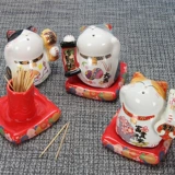 Fuyuan Cat Ceramics Fortune Cat Зубая коробка маленькая замедленная творческая зубочистка персонализированная зубочистка коробка для дома украшения ювелирные изделия