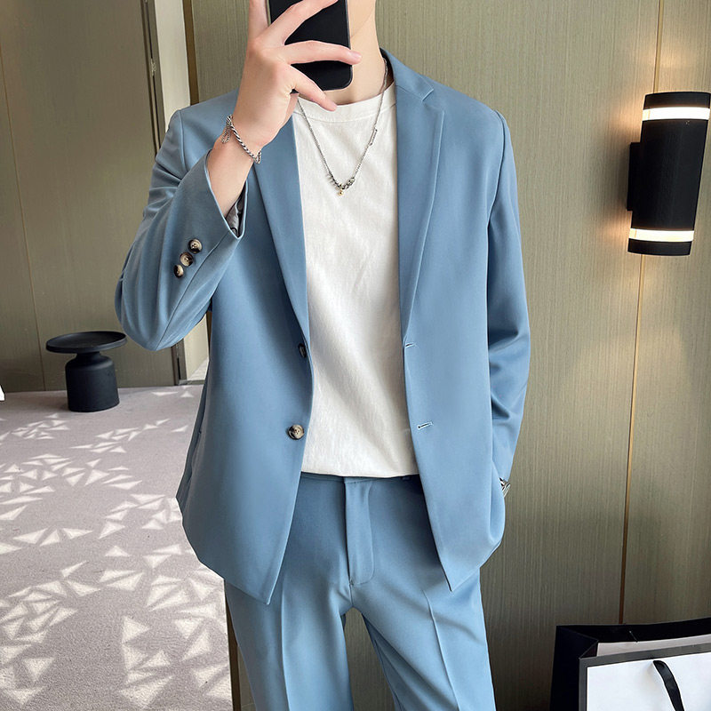 宽松休闲垂感男士西服两件套1606-1605-P205，男装西服套装，星座1606