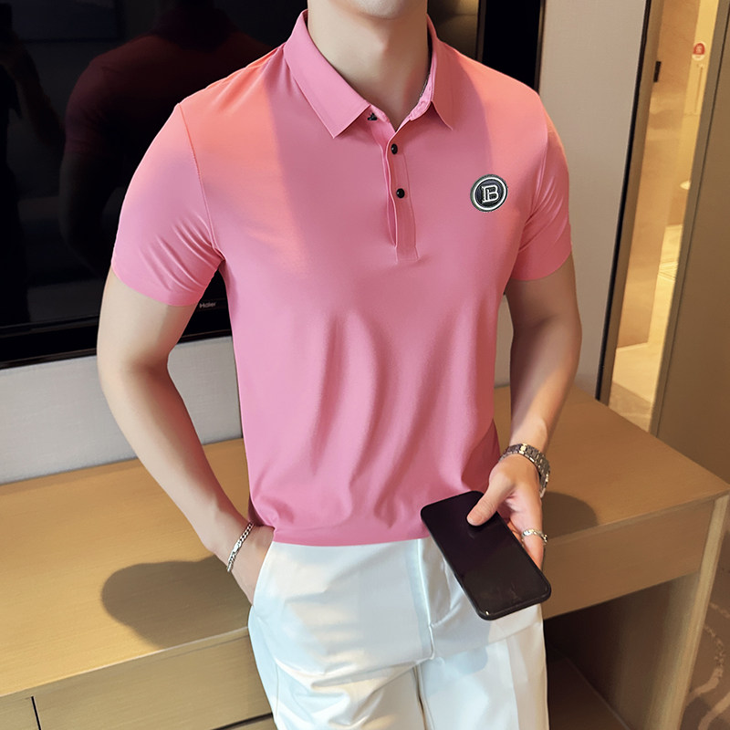 夏季男士PLO衫冰丝无痕刺绣高弹力上衣男短袖2201-P58,男装Polo衫,星座1606