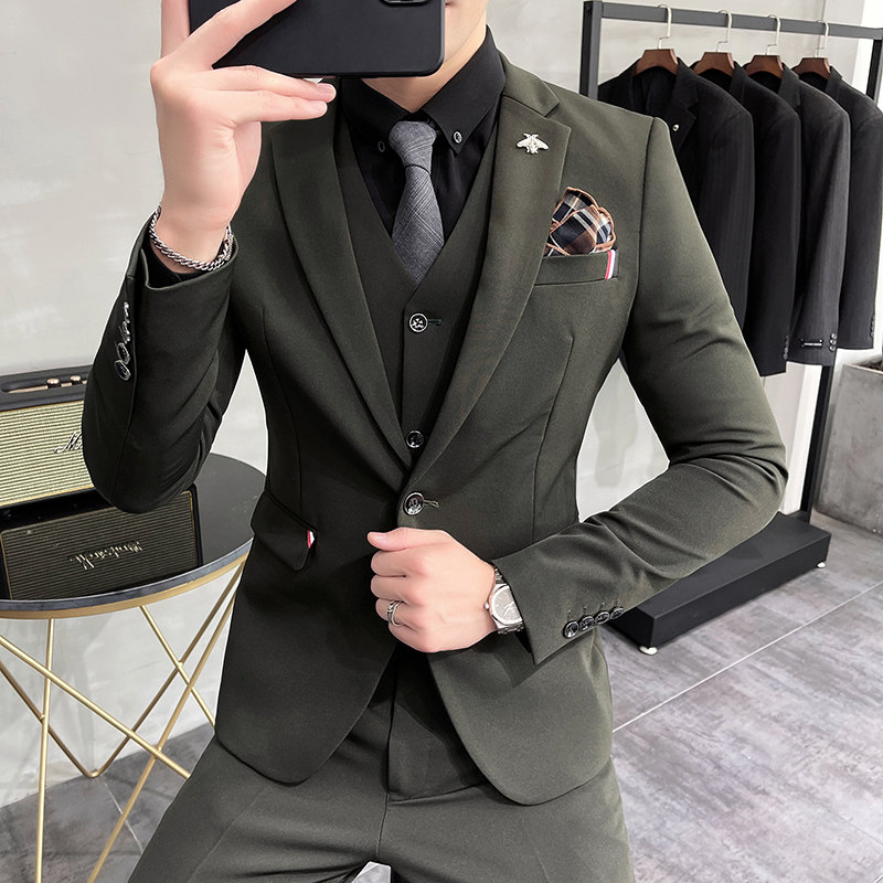 新图织带款韩版修身西装三件套1606-999-P220主推有差价,男装西服套装,星座1606