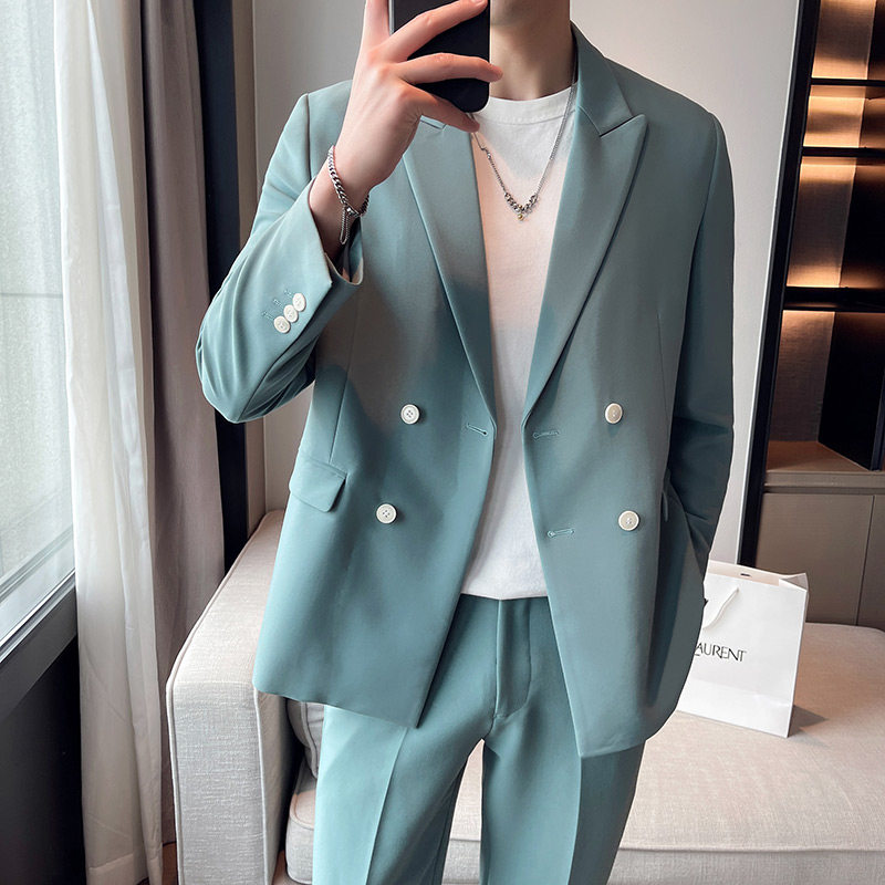 宽松休闲垂感男士西服两件套1606-1604-P205，男装西服套装，星座1606