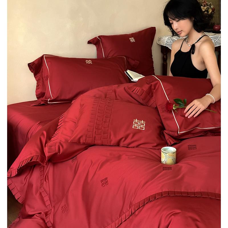 婚庆轻奢100S长绒棉四件套全棉