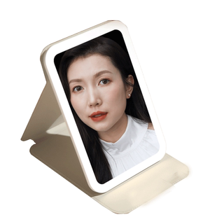 easehold随身带灯补妆便携桌面可立折叠手持小镜子宿舍学生化妆镜