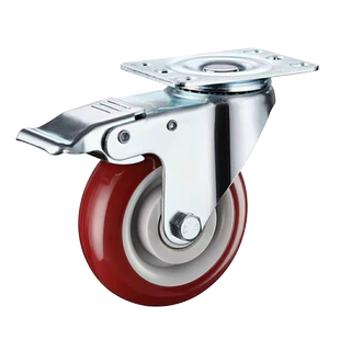 3寸4寸5寸万向轮子手推平板车重型丝杆脚轮拖车轴承带刹车静音轮