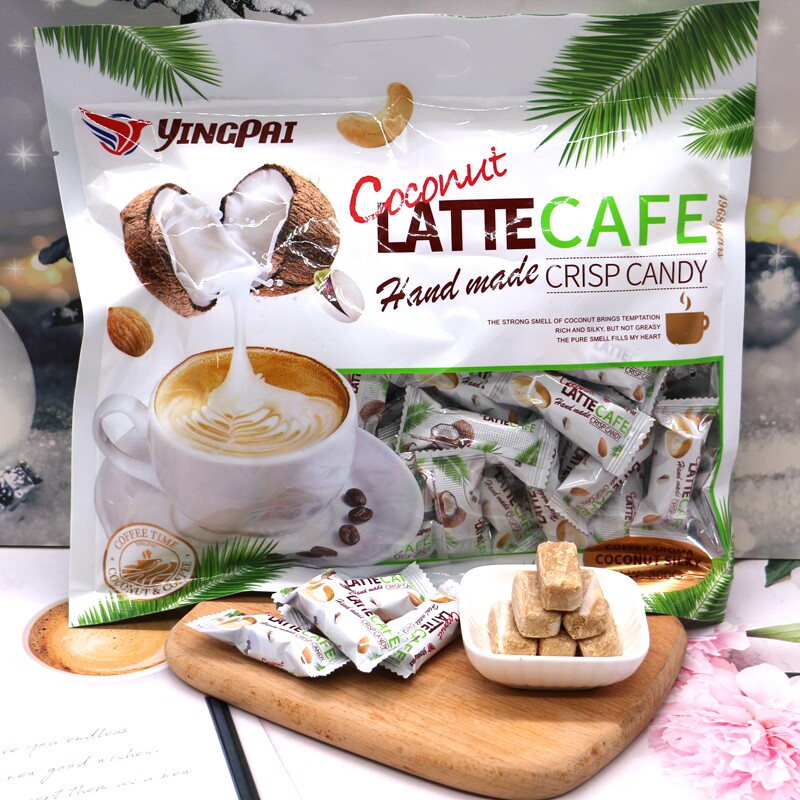 YINGPAI 咖啡味酥糖俄罗斯风味生椰拿铁榴莲味酥年货零食喜糖礼包