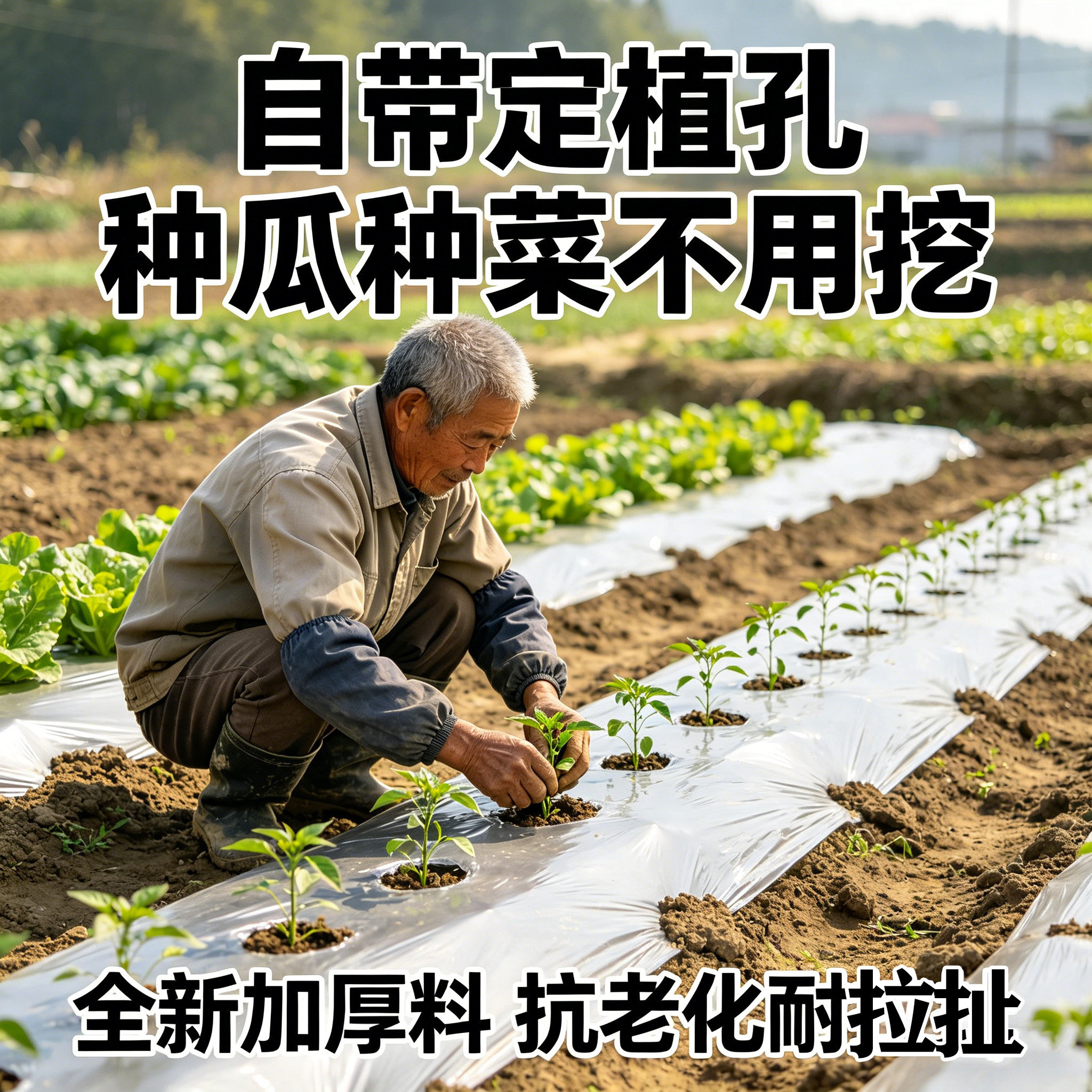 银黑双色打孔地膜防草塑料布地膜种菜专用塑料薄膜果树蔬菜专用膜