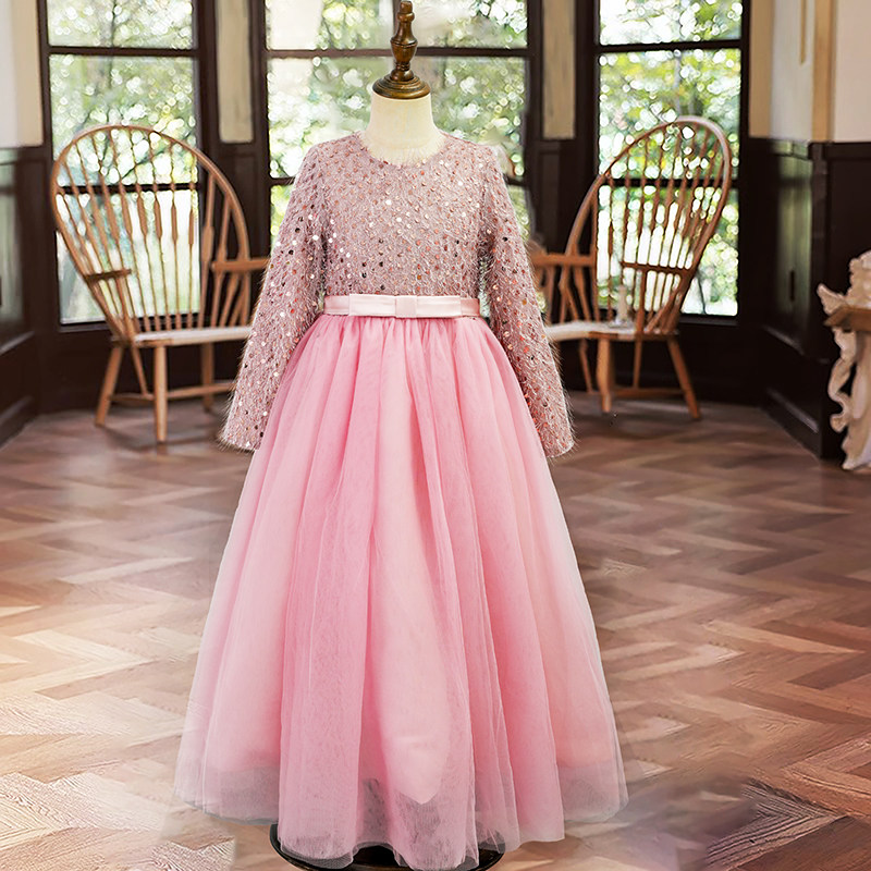 女童礼服轻奢小众高端花童儿童演出公主裙生日长袖钢琴演奏主持人,童装/婴儿装/亲子装,儿童礼服,淘宝优惠券,粉丝福利购,淘宝优惠卷