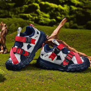 运动鞋男款2025新款春夏季爆款鞋子蓝红色轻便软底减震休闲跑步鞋