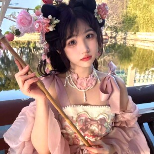 [现货]中华风东月桂树小仙桃lolita洛丽塔大码连衣裙