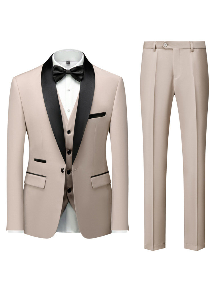 WEDDING SUITS MENS SUITS GROOMSMENS PERFORMANCES ONE BUTTON IS DECORATING THE BODY CASUAL SUITS THREE-PIECE SUITS TRENDS
