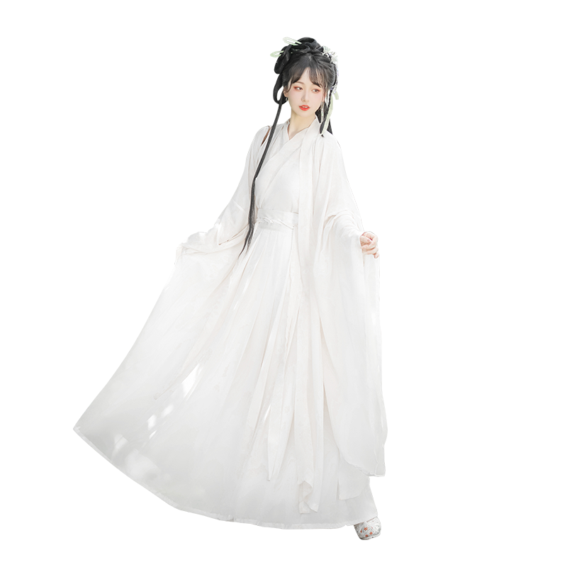 神明少女汉服女魏晋风广袖流仙裙古装白色日常交领大袖超仙气飘逸