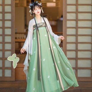 齐胸襦裙超仙气飘逸改良春夏季 原创汉服女唐制古装 中国风对襟短衫