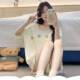 女款 夏季 短袖 女士夏天冰丝凉感甜美胖MM大码 家居服可外穿 睡衣套装