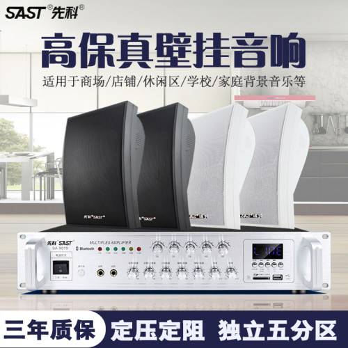 先科店铺商用壁挂音响功放套装