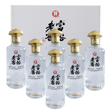 富裕老窖百年老字号1915白酒浓香型优级6瓶/箱1箱52度500ml