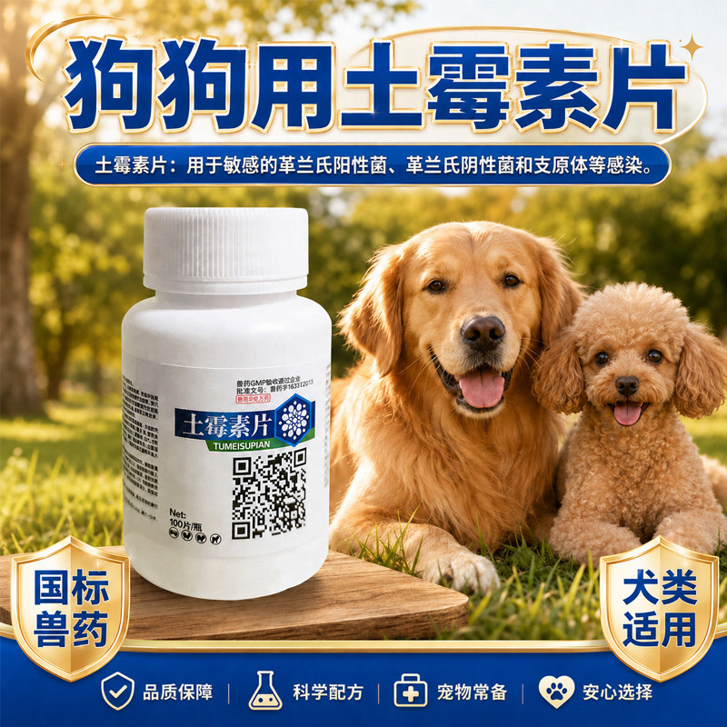 土霉素片宠物狗狗肠炎腹泻犬类拉稀呕吐土霉素宠物通用药细菌感染