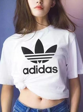 阿迪达斯三叶草女装短袖夏季经典圆领半袖运动休闲透气T恤GN2899
