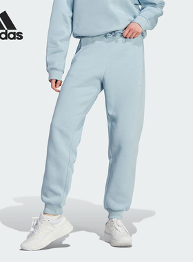 Adidas阿迪达斯正品冬季新款女子针织时尚简约加绒运动长裤IM0328