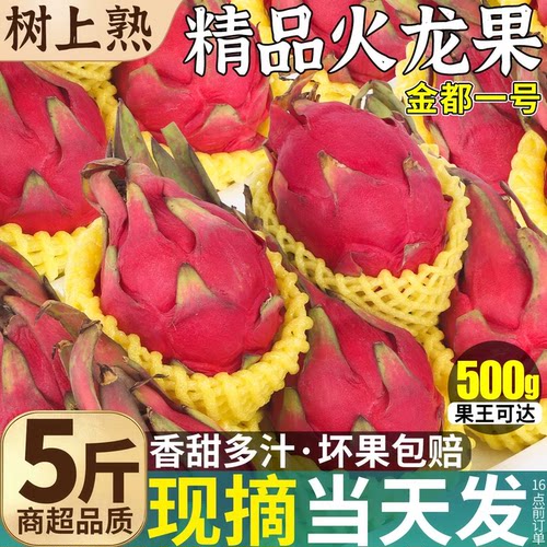 顺丰当天发丨红心火龙果甜！大！