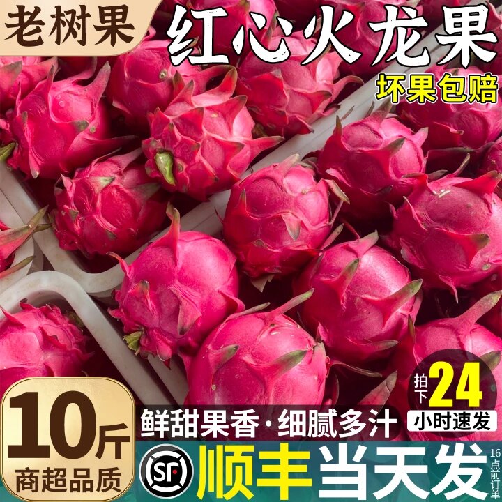 顺丰当天发丨红心火龙果甜!大!