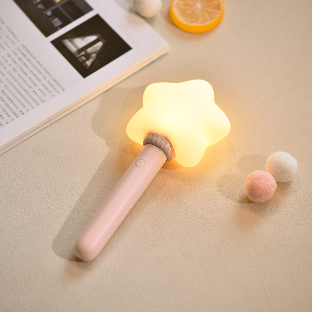 创意斧头手持硅胶灯摇晃变色星星小夜灯充电式儿童卧室伴睡氛围灯