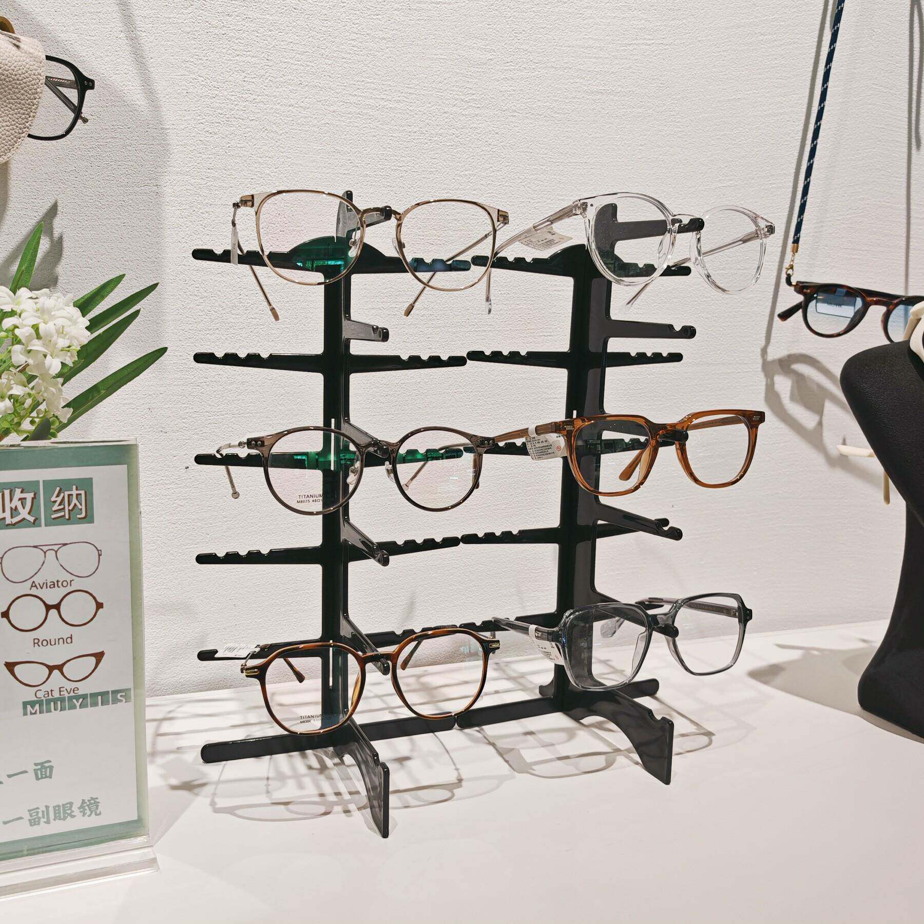 眼镜展示架近视镜陈列架墨镜货架子装饰道具5层黑白展架简易拆卸