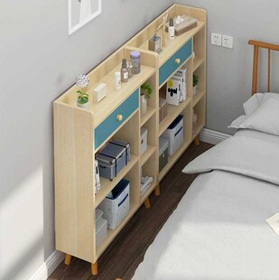 15/24cm窄条置物架超薄床边收纳小型夹缝柜书架靠墙角架子60/70长