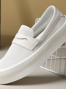 帕达索新品网布鞋休闲舒适软底软面男鞋轻奢时尚潮流懒人鞋240510