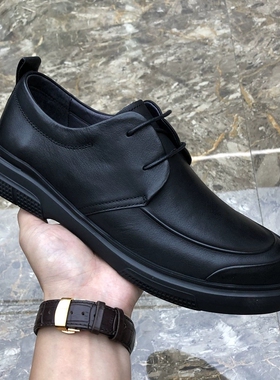 帕达索男鞋真皮百搭透气软底商务鞋英伦风休闲圆头男士皮鞋230215