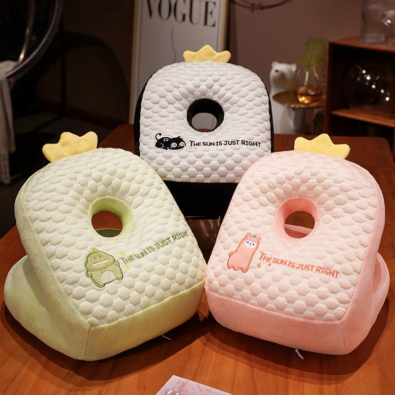 午睡枕小学生趴睡枕冰丝豆豆绒抱枕午休枕神器学生教室趴桌上睡觉