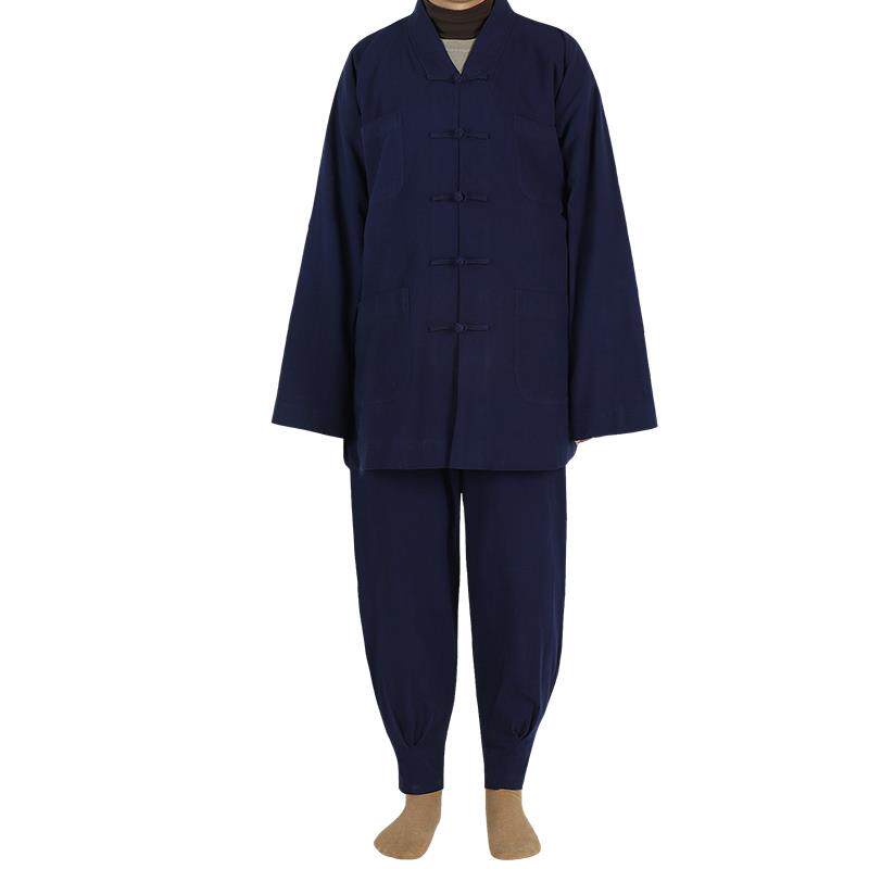 新新款僧服短褂男春秋款透气棉麻和尚服僧衣女布扣小褂套装僧免绑