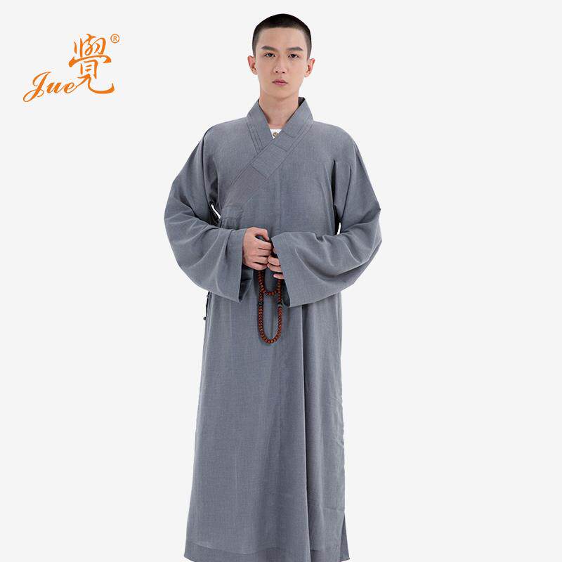 新觉牌僧服夏季长褂长衫薄款棉麻冰丝棉透气吸汗僧装大褂男女僧衣