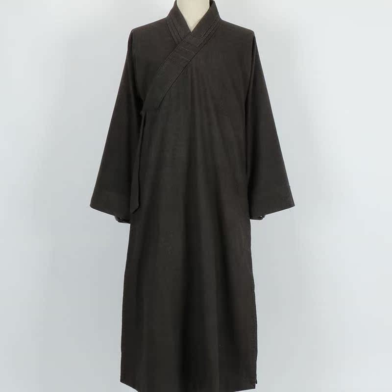 新品秋冬季僧服大褂男加厚毛呢料出家师父和尚服长褂女比丘呢棉衣