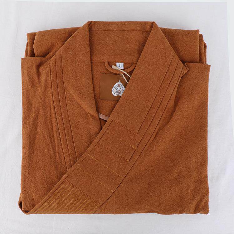 新品僧衣僧服男大褂秋冬季亚麻棉加厚冬款长褂僧袍不易褪色女比丘