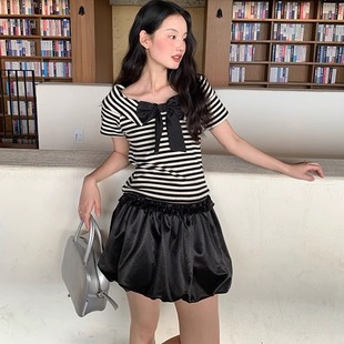 高腰气质蓬蓬短裙子半身裙 梵妮Fanny 法式 甜美减龄花苞裙夏季 新款