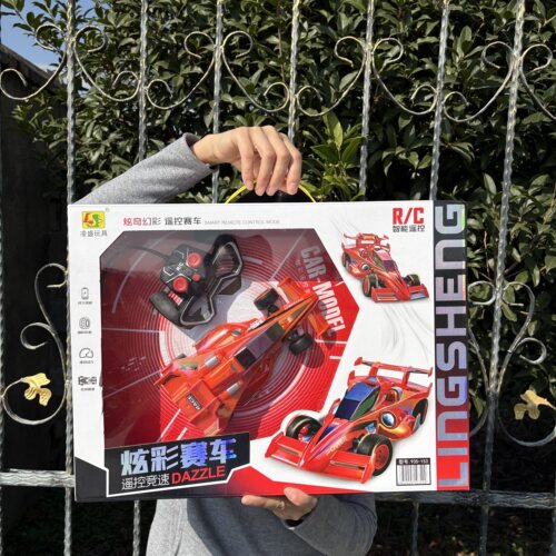 凌盛充电遥控UV炫彩F1赛车模型玩具车圣诞节生日礼物男孩10岁礼品