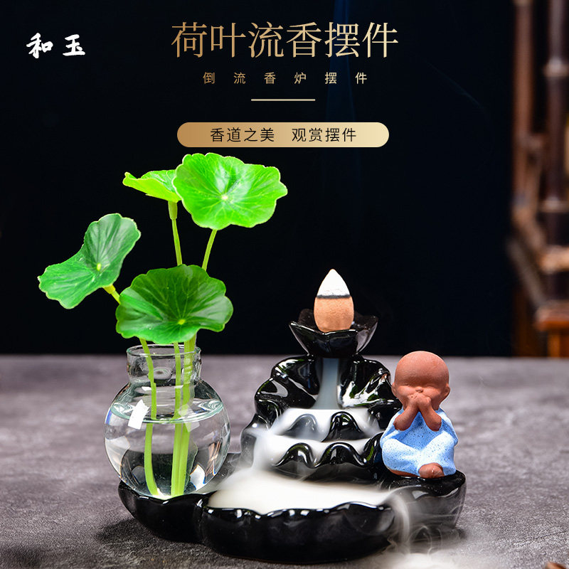 Lotus Backflow Incense burner originality household Cinnabar Sitting on a lotus Monk ceramics Vaporizer Incense Tea ceremony to work in an office Decorationin the Home Daily , Essential supplies , Aroma lamps furnace/Appliance  category - from Buy2taobao.com to provide professional Taobao agent buy service