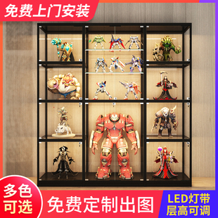 GK雕像手办柜高达模型柜乐高玩具陈列柜透明玻璃展示柜家用防尘柜