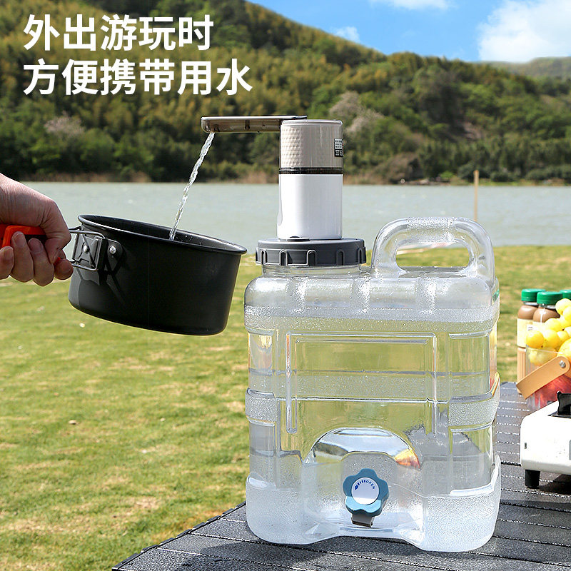 户外纯净水桶带水龙头方形储水桶家用车载存水大桶装饮水蓄水便捷
