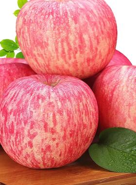 正宗烟台栖霞红富士新鲜脆甜苹果水果山东特产富士苹果整箱包邮