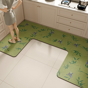 硅藻泥中式厨房专用地垫凹形吸水吸油2025新款U型转角防滑脚垫子