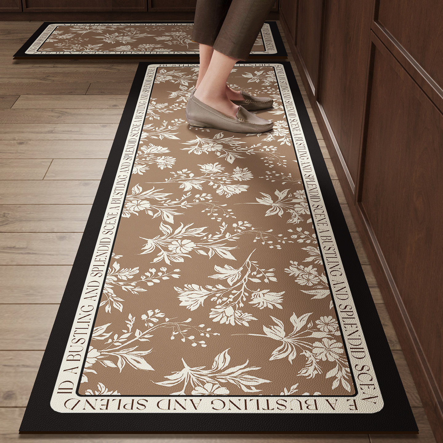 中古风厨房专用地垫pvc可擦免洗防滑防油耐脏脚垫2025新款地毯垫,居家布艺,厨房地垫,淘宝优惠券,粉丝福利购,淘宝优惠卷