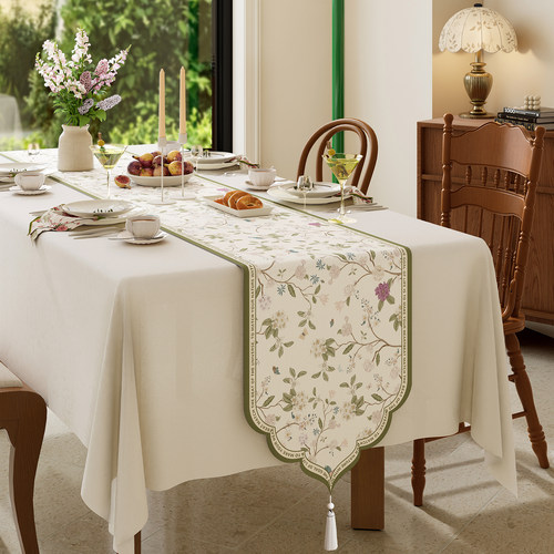 法式复古桌旗轻奢高端餐桌旗布茶台桌布布艺长条电视柜斗柜盖布
