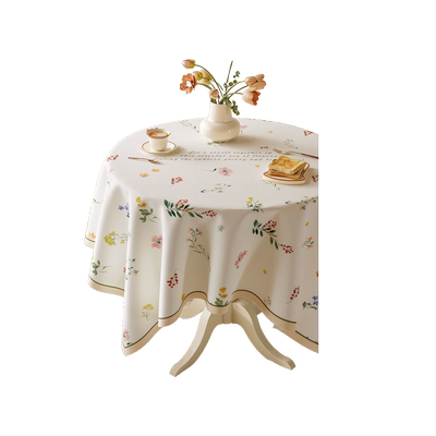 法式绒布圆桌桌布轻奢高级感2024新款圆形茶几布氛围感盖布