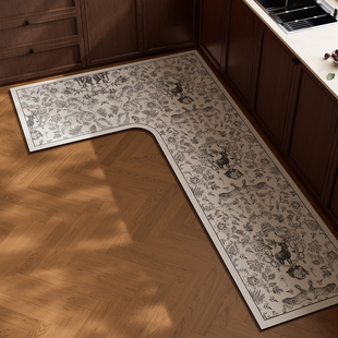 L形厨房地垫防滑防油可擦免洗7字形地毯垫2025新款硅藻泥吸水脚垫