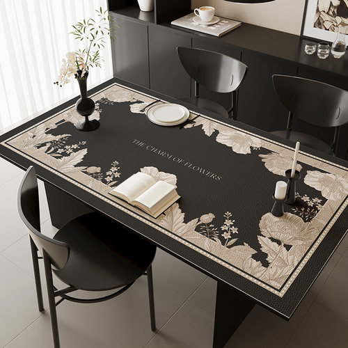 餐桌垫轻奢高级感皮革桌布免洗防油防水防烫耐高温茶几台面保护垫